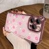 Case For RENO 15F 15 Pro 5G 14F 13F 11F 12F 14 13 11 12 10 Pro Plating Daisy Flowers Shockproof Soft Transparent Cover