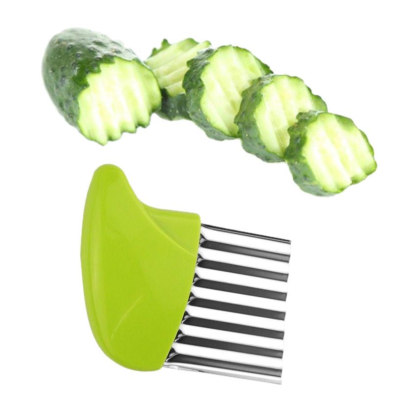 Stainless Steel Wavy Potato & French Fry Cutter: Multifunctional Kitchen Knife