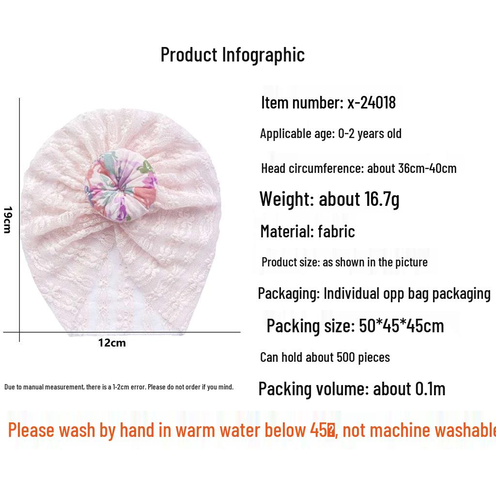 Summer Lace Donut Baby Hat: Cute & Breathable Newborn Pullover