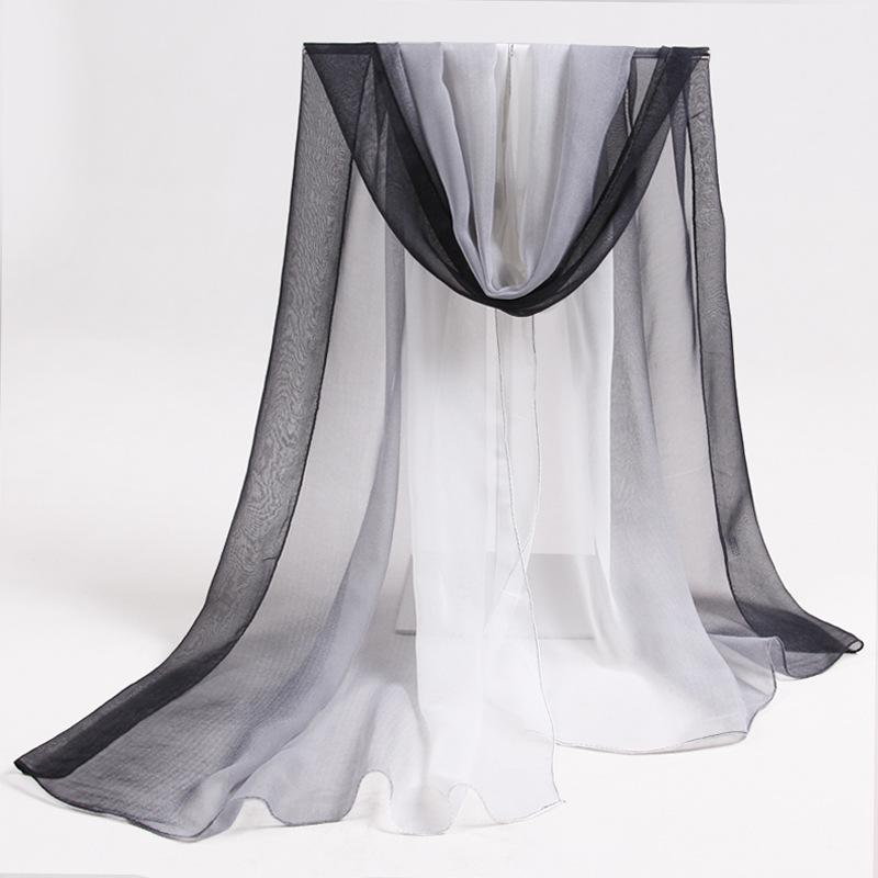 Summer Gradient Scarf Long Scarf Women's Beach Scarf Sun Protection Shawl Air Conditioning Shawl