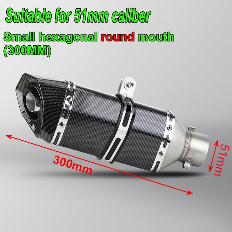 HQ Universal 51mm Motorcycle Exhaust Pipe Length 300/370/470mm Stainless Steel ninja400 R3 Z900 S1000RR MT-07 pcx160 duke390 R1