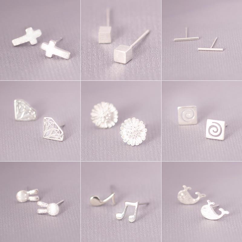 Ohrstecker mit s925 Silbernadel im koreanischen Stil für Damen – Minimalistisches & Persönlichkeitsdesign