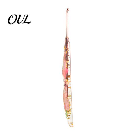 Crochet Hook Resin for Beginners, Crocheting Lovers, 2.0mm-8.0mm Ergonomic Gift Set with Long Floral Handle Blankets, Dolls, Shawls, Hats, Scarves