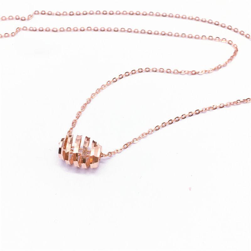 Purple Gold Personalized Fashion Necklace Color Gold Plated Rose Gold Car Flower Transfer Bead Pendant Collarbone Chain