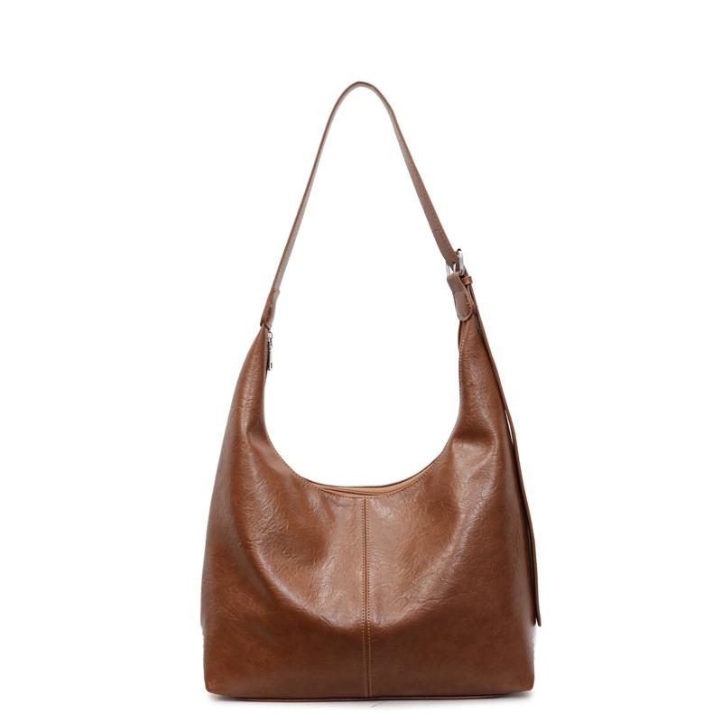 Leather Hobo Bag with Matching Clutch Large Capacity Fashion Shoulder Bag Set