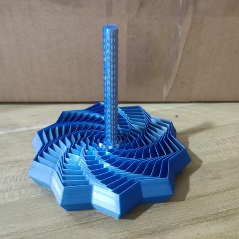 1PCS 3D Printed Decagonal Fingertip Decompression Soothing Toy with Handle To Expand Sensory Decompression Star-shaped Novelty Gyro