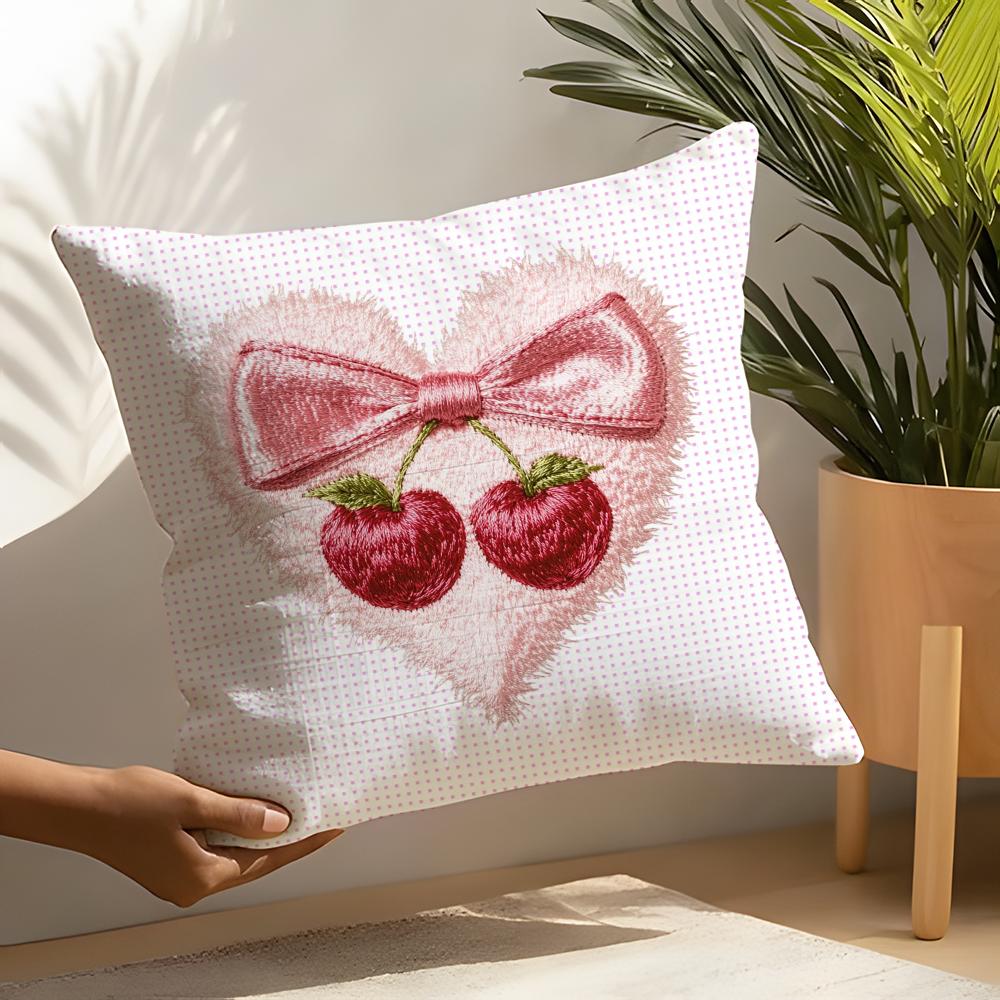 Ins girly heart cherry Pillow Case Home Living Room Decoration Linen Pillow Cases Cushion Cover