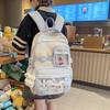 Backpack Teen Fashion With Contrast Colors And Spacious Interior For Use Daily