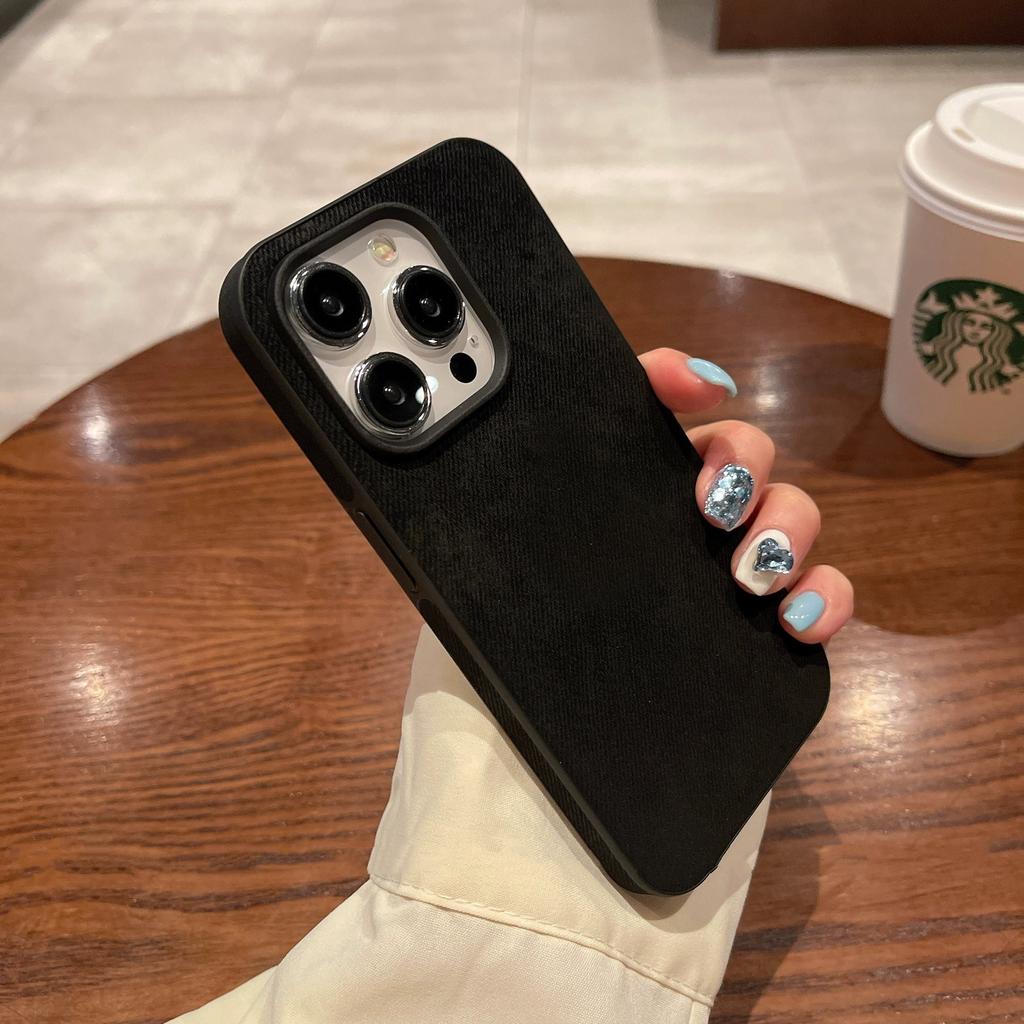 Luxury Matte Soft Leather Phone Case For iPhone 15 14 13 12 11 Pro Max Lens Protection Shockproof Silicone Cover