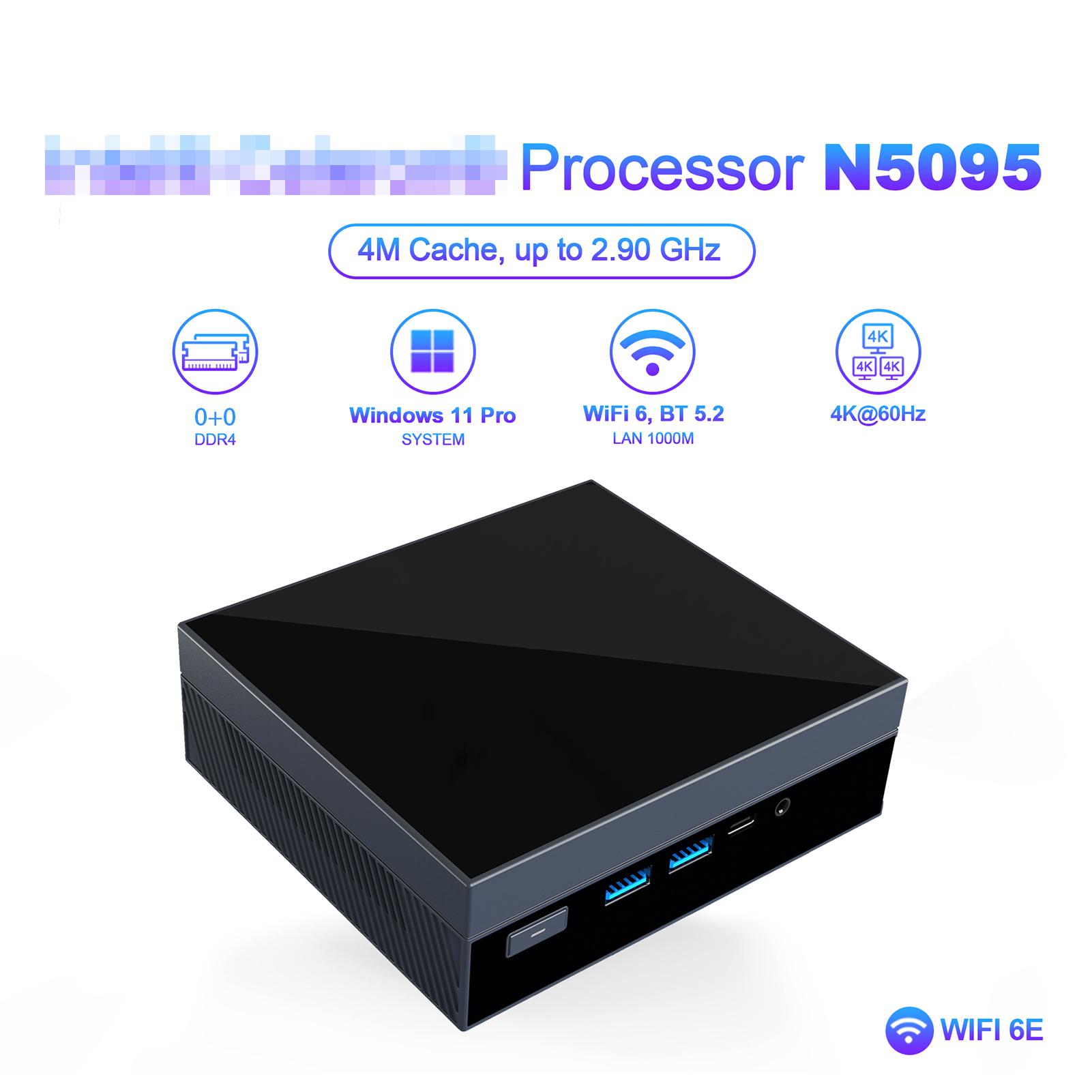 

GX59 Mini PC Desktop Computer for Intel Celeron N5095 Processor 4 Core 2.9GHz with Triple Display Type C WiFi 5