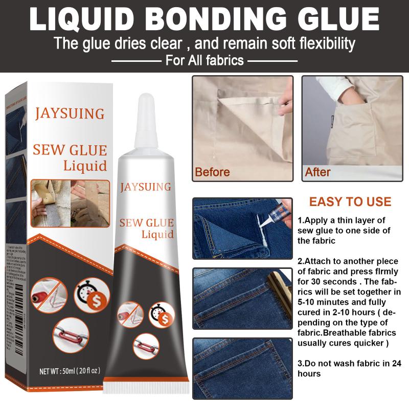 50Ml Sew Glue Fabric Leather Fast Drying Glue Ultra-Stick Sew Glue Kit Secure  Liquid Sewing Supplies Universal Glue