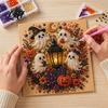 Reusable Halloween Craft Supplies Ghost Faux Pearl Art DIY Kit Spooky 3D Bead Decoration Crafts Painting Crafts Gothic Wall for Adults Beginners