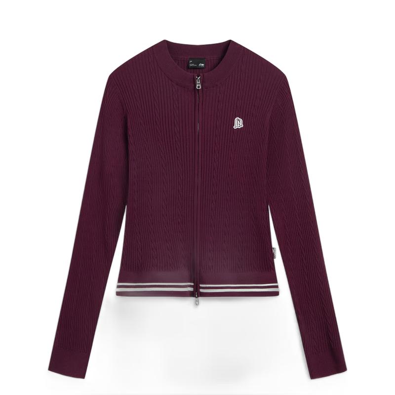 Li-Ning Women s Round Neck Knit Cardigan Sweater AMBV430 M