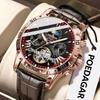 Luxury Automatic Wristwatch Waterproof Luminous Date Week Leather Men Watch Tourbillon Mechanical Fashion Watches