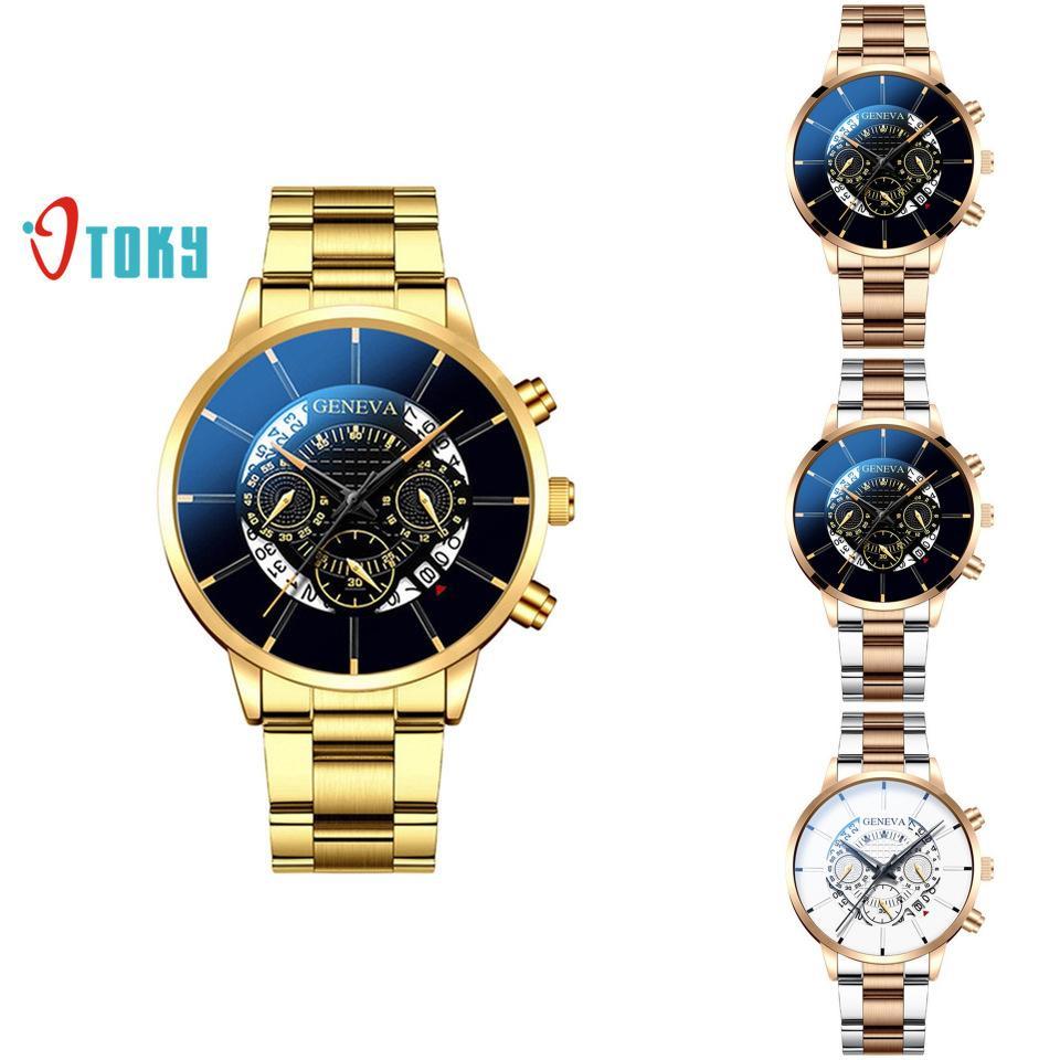 Trend Mens Fashion Watch Geneva Creative Calendar New Arrivals Alloy Steel Watch