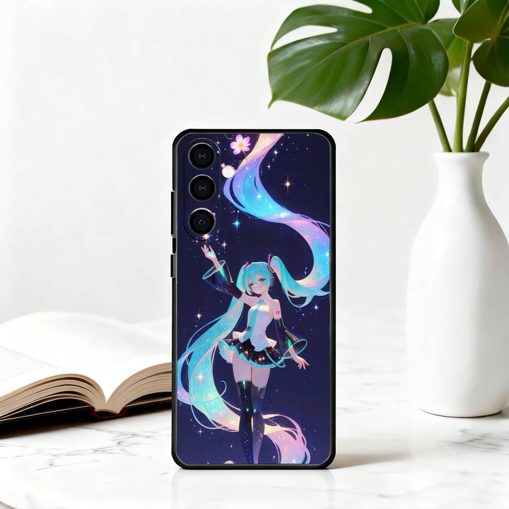 Anime cute M-MIKU Phone Case For Samsung Galaxy A73,A72,A71,A70,A53,A52,A51,Others Soft Black Cover