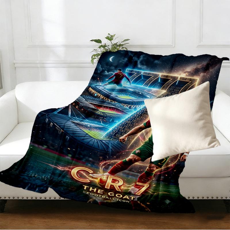 Cristiano Ronaldo Print Blanket - Soft & Comfortable, for Bedroom, Travel, Sofa, Home Decoration - Birthday Christmas Gift for Friend