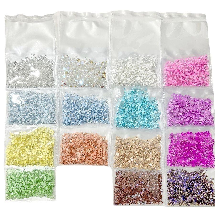 Mermaid Candy Color Bubble Beads: Iridescent Flat Back Nail Art Rhinestones