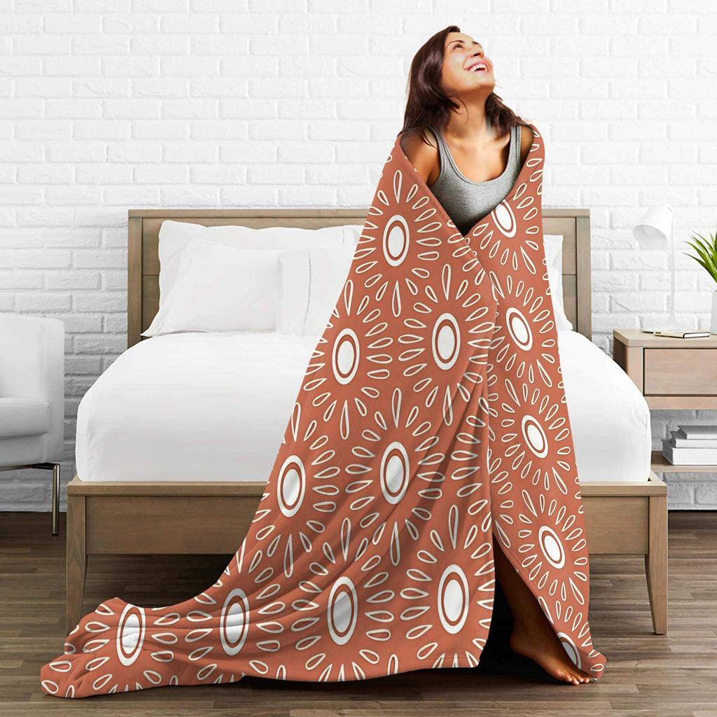 Bohemian  Pattern Plush Blanket Boy Girl  Flannel Throw Blanket For Bedroom Super Soft Design Quality Bedspread Gift