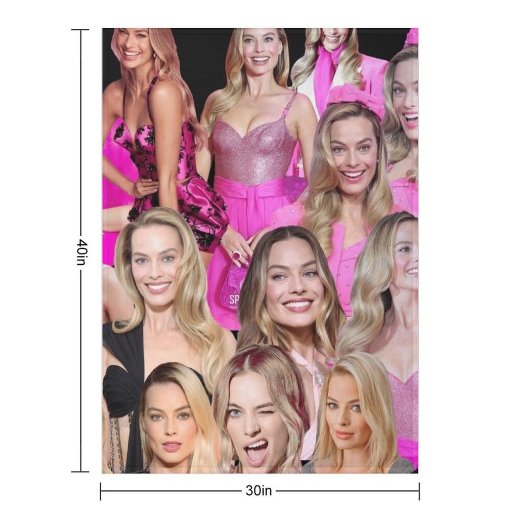 HIGH QUALITY margot robbie photo collage Throw Blanket halloween Soft Beds For Baby Weighted Blankets