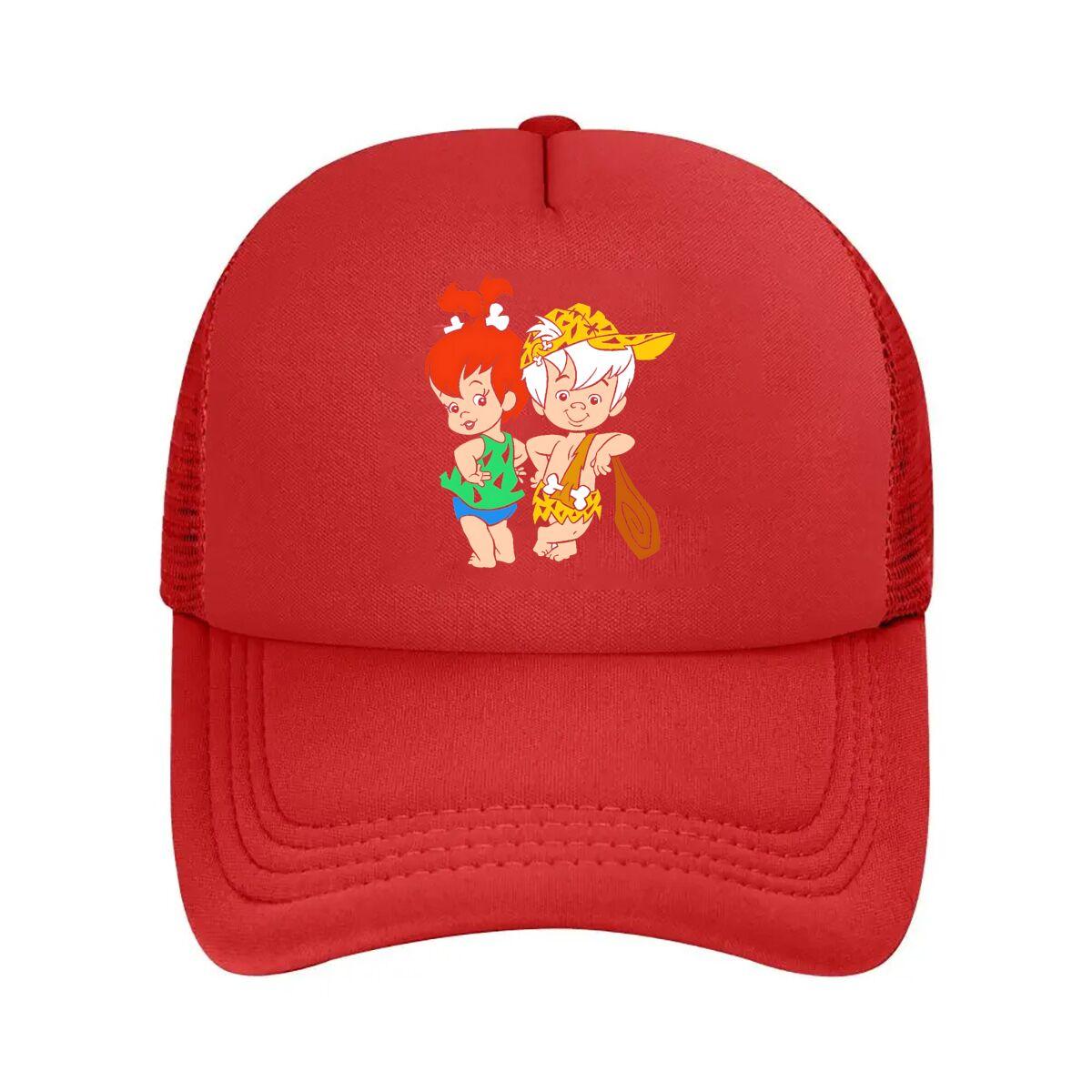 Cartoon Duo Whimsical, Adventure - Themed Character Artwork Mesh Baseball Cap One Size