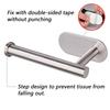 No Punching Wall Mounted Toilet Paper Holder Stainless Steel Bathroom Kitchen Roll Paper Toilet Holder Storage Stand