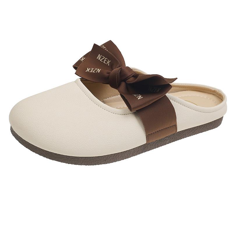 Small Casual Spring New Women's Shoes Flat-soled Bag Head Rubber Gentle with Skirt Lazy Flat-soled Cool Slippers Tide