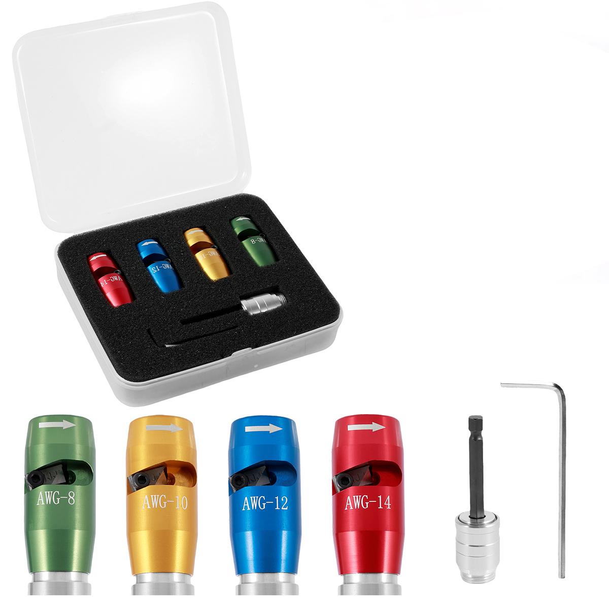 

4 шт. Электрический инструмент для зачистки проводов, дрель-шуруповерт, быстрый инструмент для зачистки проводов для 8/10/12/14 квадратных кабелей, автоматический инструмент для зачистки