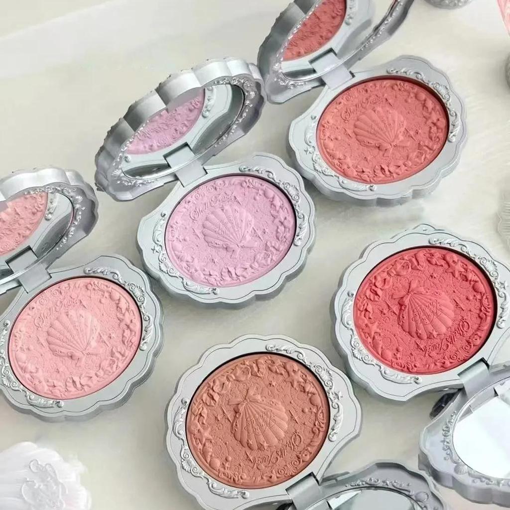 Flower Knows Shells Jewel Silk Satin Blush Long Lasting Highly Pigmented Smooth Velvet Finish Lightweight Face Cheek Makeup