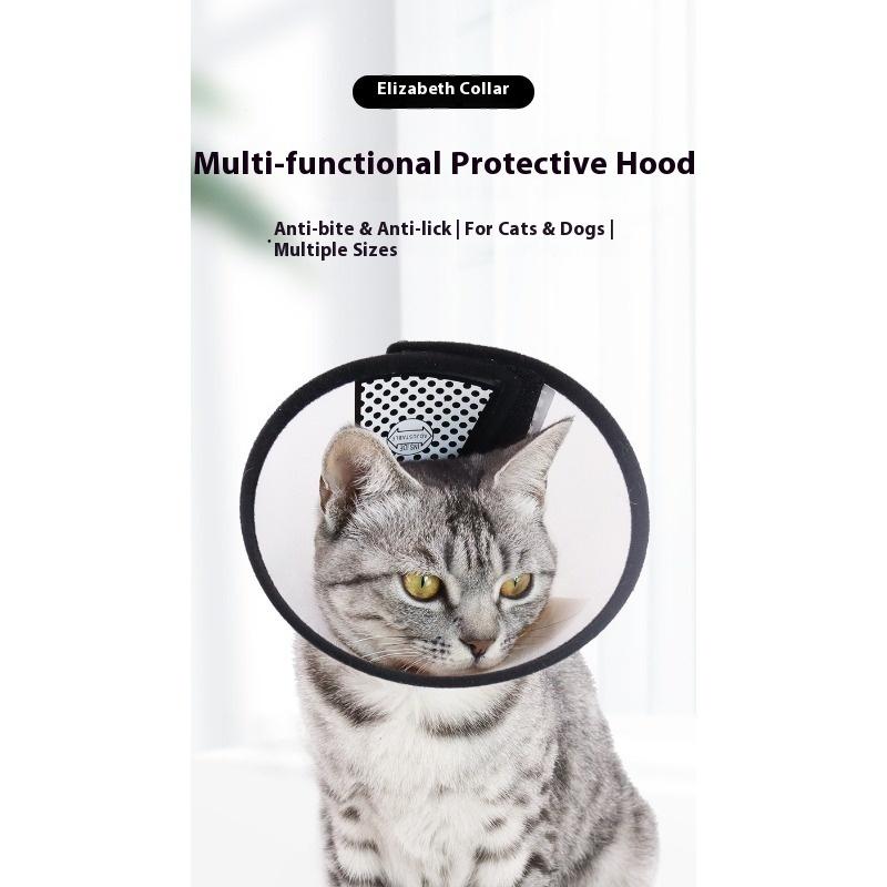Elizabeth Lap Post-operative Pet Collar Anti-scratch Anti-bite Sterilization Neck Ring Dog Cat Protective Shield Transparent Scarf