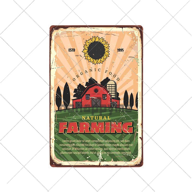 Farm Fresh Tin Sign Plaque Metal Vintage Farmhouse Decor Retro House Decoration Wall Poster 20x30 Cm
