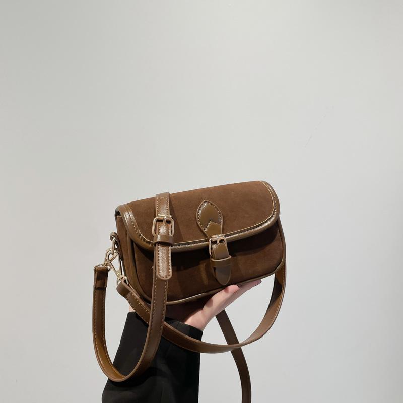 New Fashionable Matte Contrasting Color Small Square Bag Portable Single Shoulder Oblique Span Trendy Women's Bag