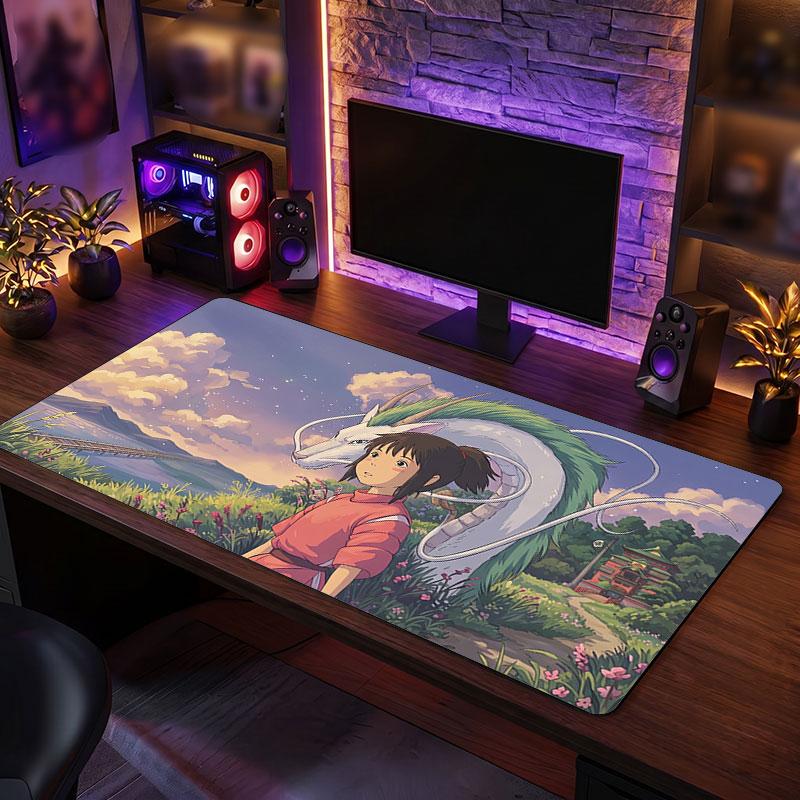 Big Mouse PadSpirited Away Extended Soft Desk Mat Gaming Office Computer Table Decor Mat