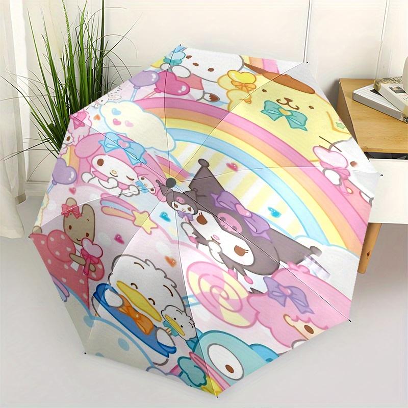 

Sanrio, Kawaii Automatic Open/Close Umbrella-Cute Umbrella with Cute Design, Portable 3-Fold Compact Umbrella for Men & Women, Halloween Chr