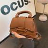 Pure Color Minimalist Handbag Fashionable Single Shoulder Crossbody Bag Women's Faux Leather Square Purse KTB