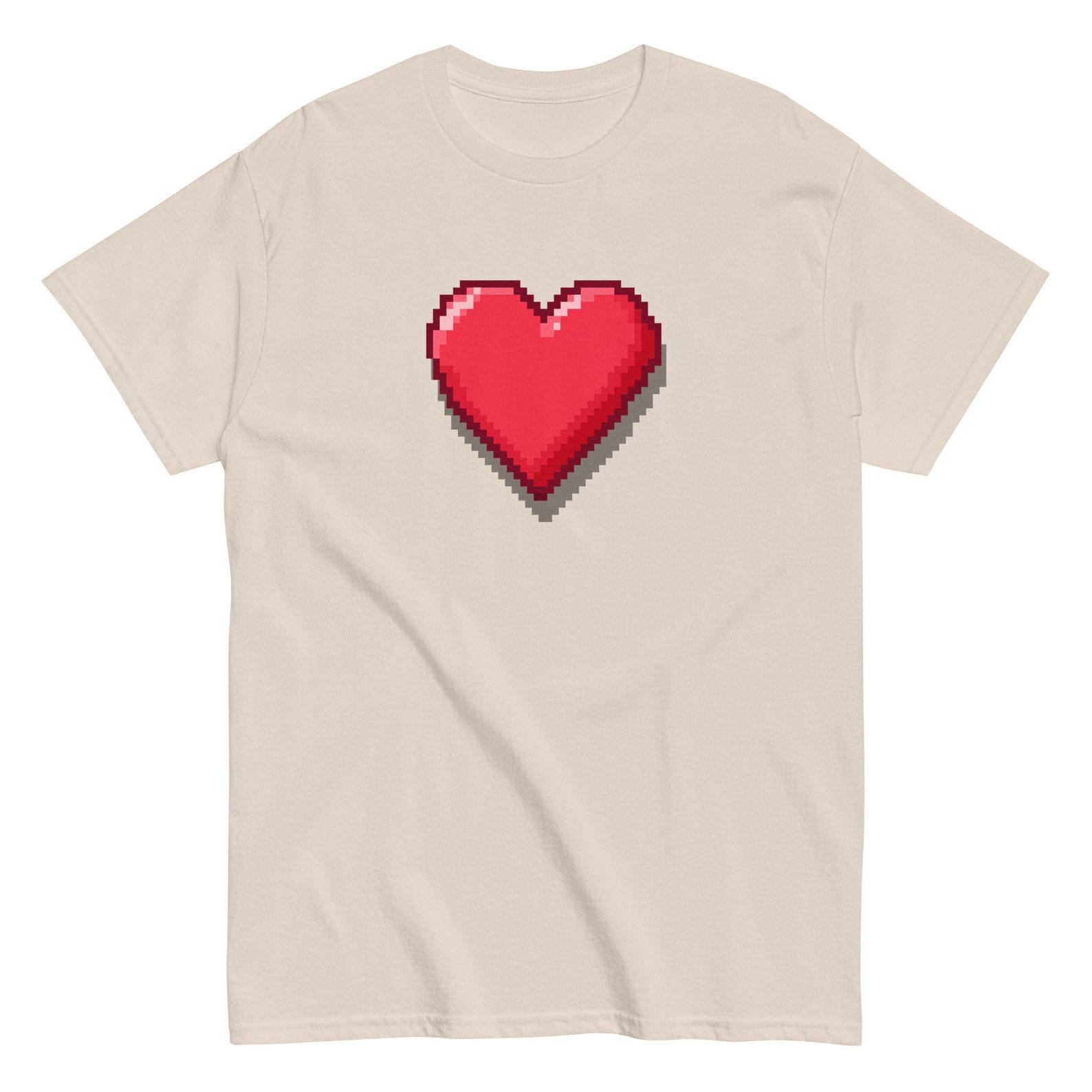 8 Bit Heart Love Shirt, Peace Shirt XL