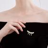 Women Brooch Sparkling Rhinestones Imitation Pearls Decor Suit Lapel Pin Sweaters Collars Hats Bags Coats Scarves Badge