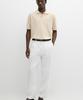 Masimodutti Cotton Linen Button Polo Shirt