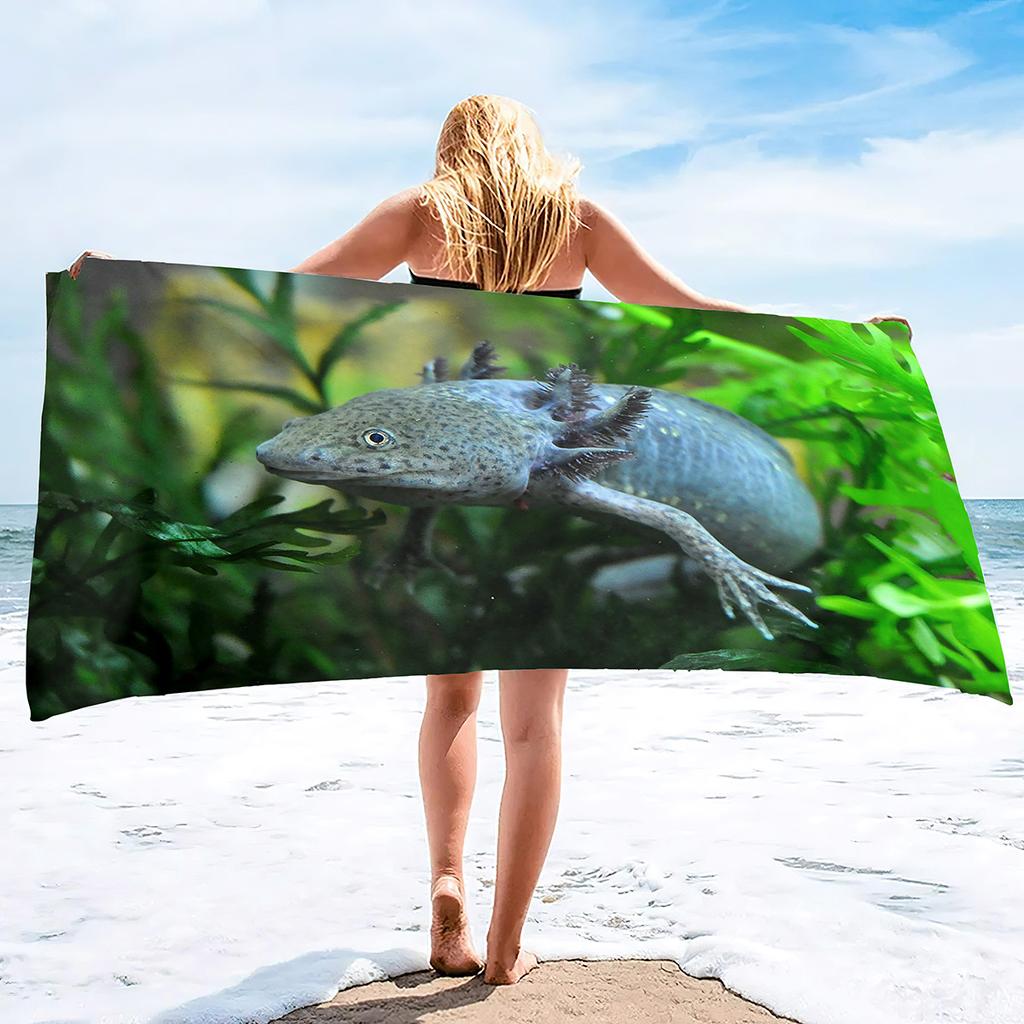 Cartoon Salamander Series Seaside Vacation Beach Towel Swimming Bath Towel Microfiber Sports Towel