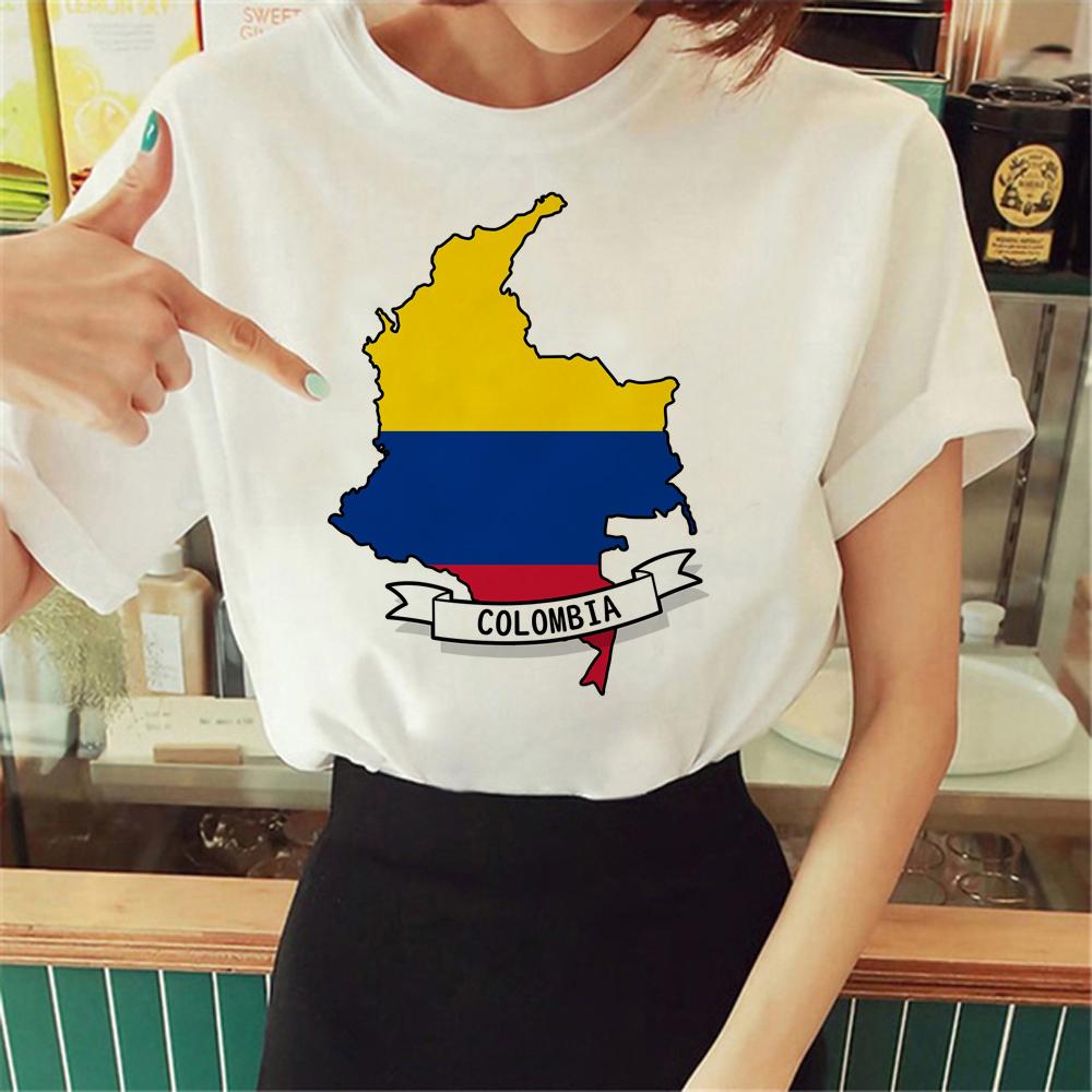 Colombia Tee Women Streetwear T-shirts Girl Anime Graphic Harajuku Clothing
