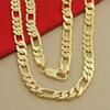 Hochwertige Herren 8mm 24 Zoll 60cm Gold Halskette Galvanisierte Gelbgoldfarbene Figaro Kette Halskette Herren Luxus Schmuck
