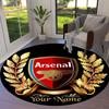 Arsenal F Benutzerdefinierter Name Runder Teppich, Teppich für Wohnzimmer Schlafzimmer Sofa Spielzimmer Dekoration, Rutschfeste Fußmatte