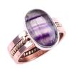 Natural Fluorite Gemstone Handmade 925 Sterling Silver Two Tone Ring Size 8 k3U76