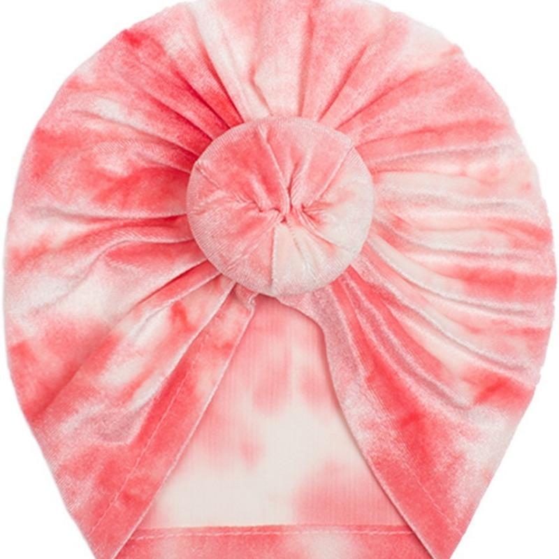 Autumn New Baby Golden Velvet Donut Hat, Children's Creative Tie-dye Pullover Hat, Baby Hat