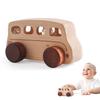 1Pc Baby Wooden Toys Beech Car Blocks Cartoon Bus Educational Montessori Toys Baby Teething Play Gym Baby Birthday Gift Products