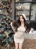 Korean Version of the Fashion Hooded Long-sleeved Dress for Women's Autumn New Slim-fitting Pure Desire Sexy Spice Girl Versatile Hip-wrapped Short Dr