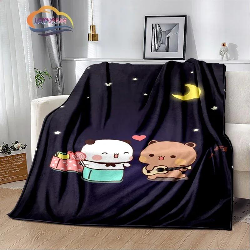 Cartoon Print Bear and Pa Blanket Cute Bubu  Dudu Series  Kids Warm Flannel Soft Comfortable Home Bed