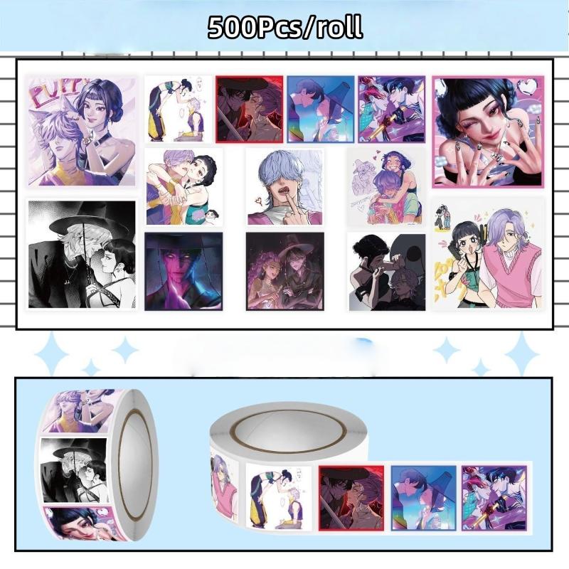 

500 шт./рулон Аніме Kpop Наклейки Мисливці на демонів Зроби сам Скрапбукінг Телефон Багаж Скейтборд Водонепроникна наклейка Дитяча іграшка Подарунок A1