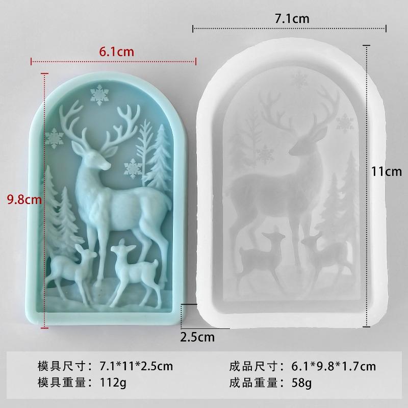 Сделай сам Рождественский олень Силиконовая форма для свечей 3D Рельеф северный олень Олень Ароматерапия Гипсовые поделки Смола Форма для мыла Рождественский подарок