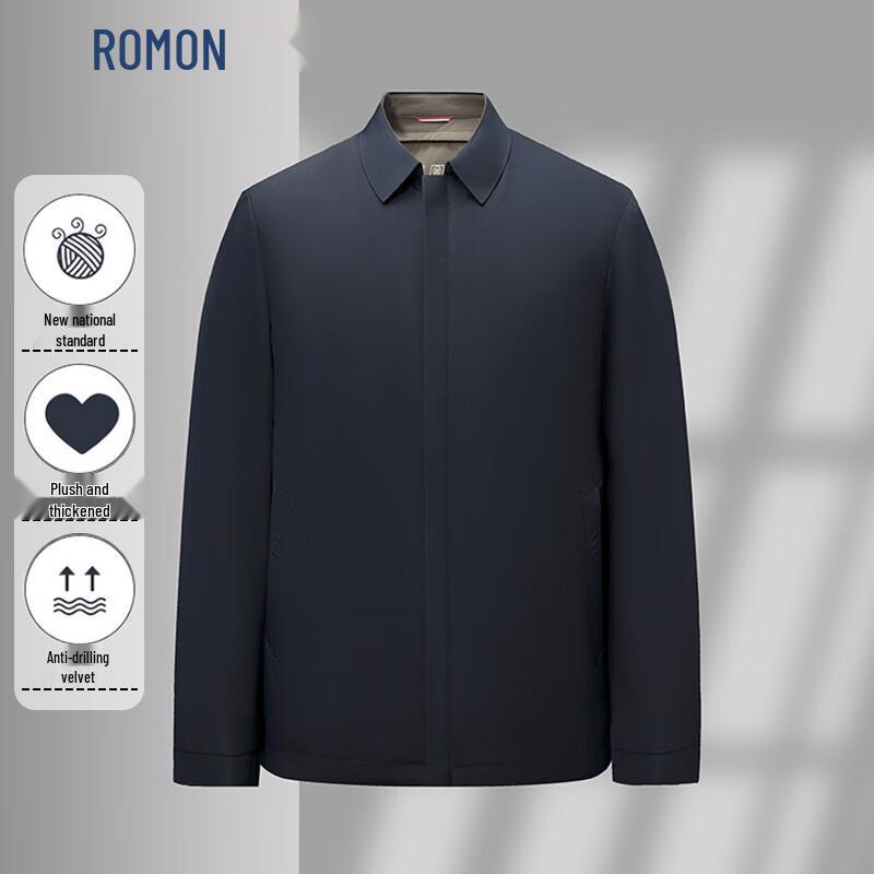 ROMON Men's Winter Lapel Thickened Jacket Parka